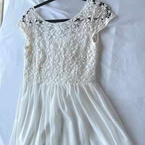 Flirty white floral babydoll dress